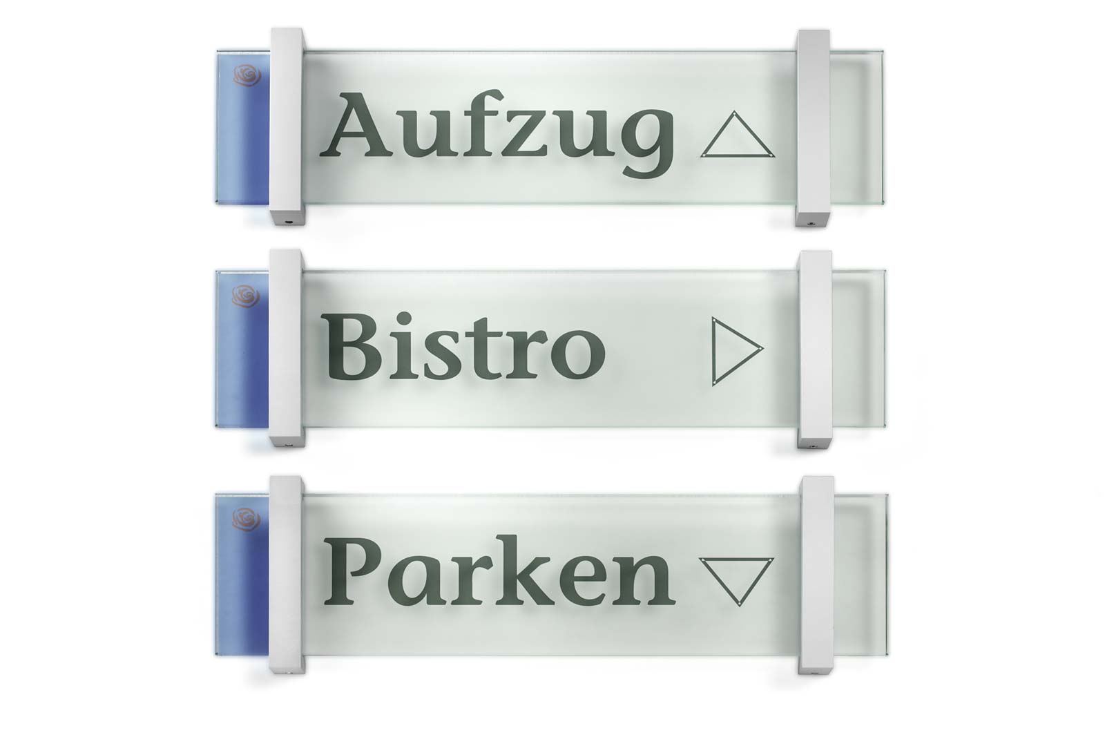VISIGN Basiswandschild mit 2 Haltespangen addiert auf 3 Elemente, Einzelnes Element mit dem Maß 421 x 106 mm